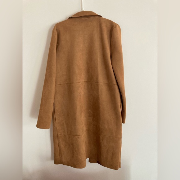 zara brown collared long coat - Picture 2 of 3
